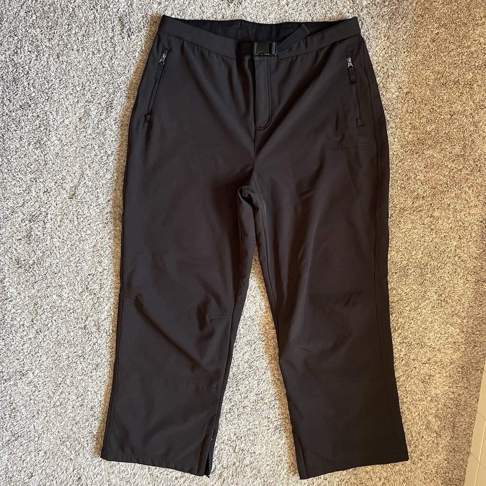 Free Country Snow Pants Men's XL Black Ski Snowboard Soft Shell Pockets